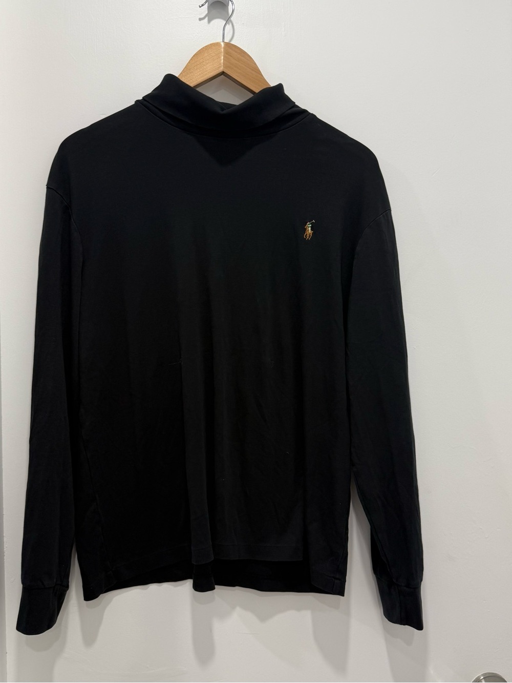 Polo Ralph Lauren Men’s L Black Soft Cotton Turtleneck Multicolor Pony